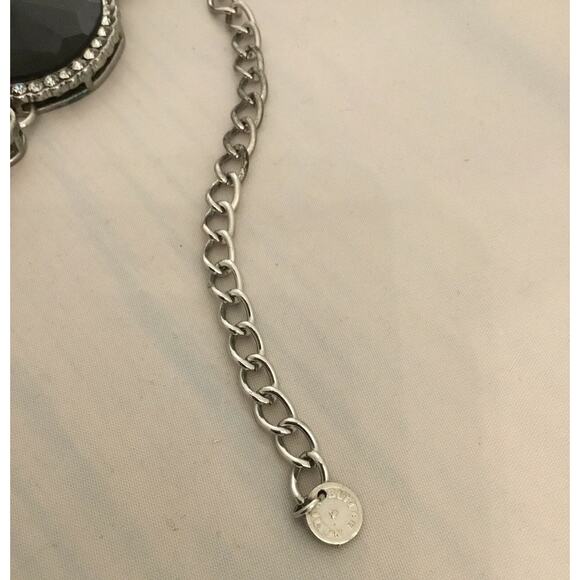 Butler and Wilson Black Faceted Resin Crystal/Rhinestone Y statement NECKLACE - Picture 8 of 8